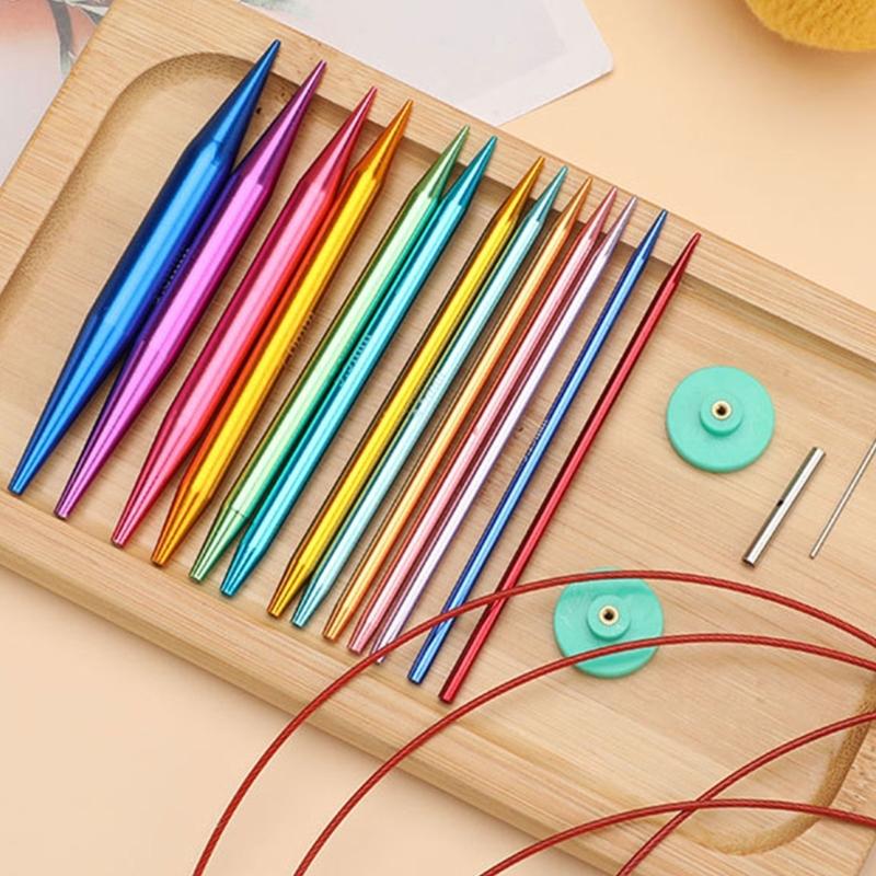 Interchangeable Circular Knitting Needle Set with Storage Bag 3-10.0mm Knitting Needle Knitting Supplies for Knitting