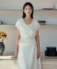 Siyazu Sikn2192 Drape Wrap Knit Top_Ivory
