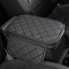 Star Texture Pu Leather Car Armrest Box Cushion Center Console Protection Cushion Double Pocket Or No Pocket
