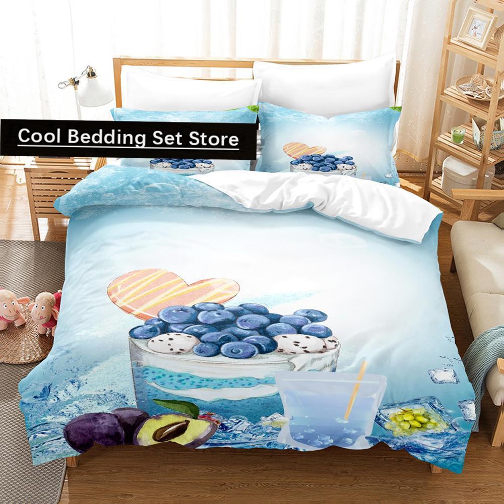 2014 Cartoon Erdbeere Gemüse und Obst Bettwäsche Set Einzel Twin Voll Königin King Size Bett Set Teenager Schlafzimmer Bettbezug S