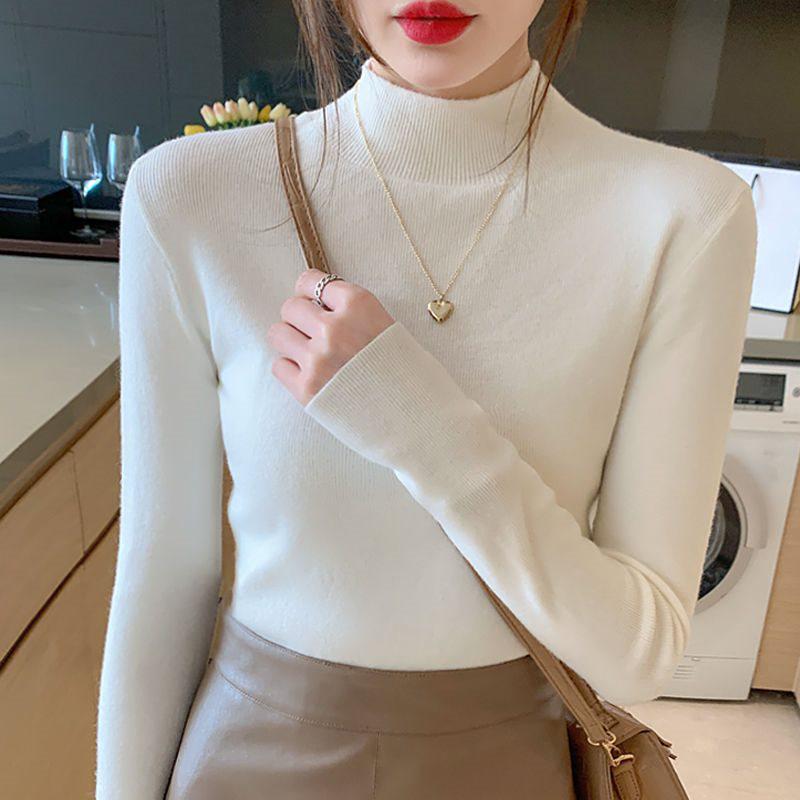 

Women s Autumn/Winter Soft Slim-Fit Long-Sleeve Knit Sweater S