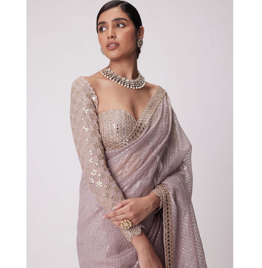 Bollywood BlockBuster Original Mirror Design Sari Blouse Indian Women Women Ethnic Saree