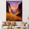 "Golden Sunset Over Poppy Valley" Patterned Tapestry Home Decor, Suitable for Bedroom and Living Room, Gift