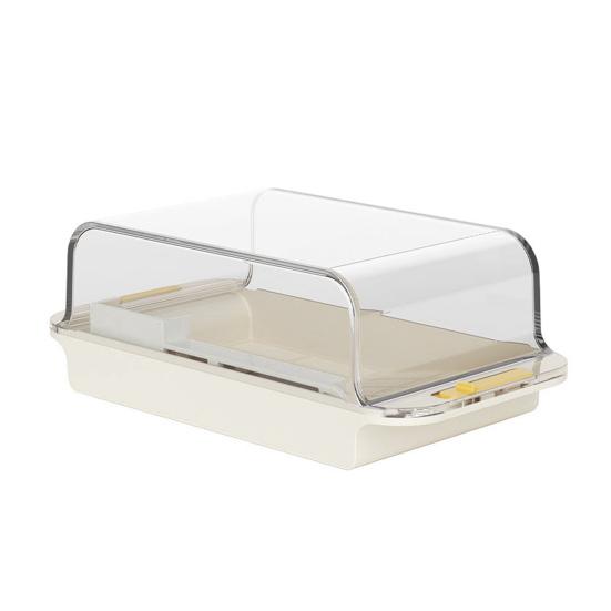 

Butter Box Transparent Fresh Preservation Container with Lid And Adjustable Dosage Spoon Design Butter Keeper for Kitchen Refrigerator білий