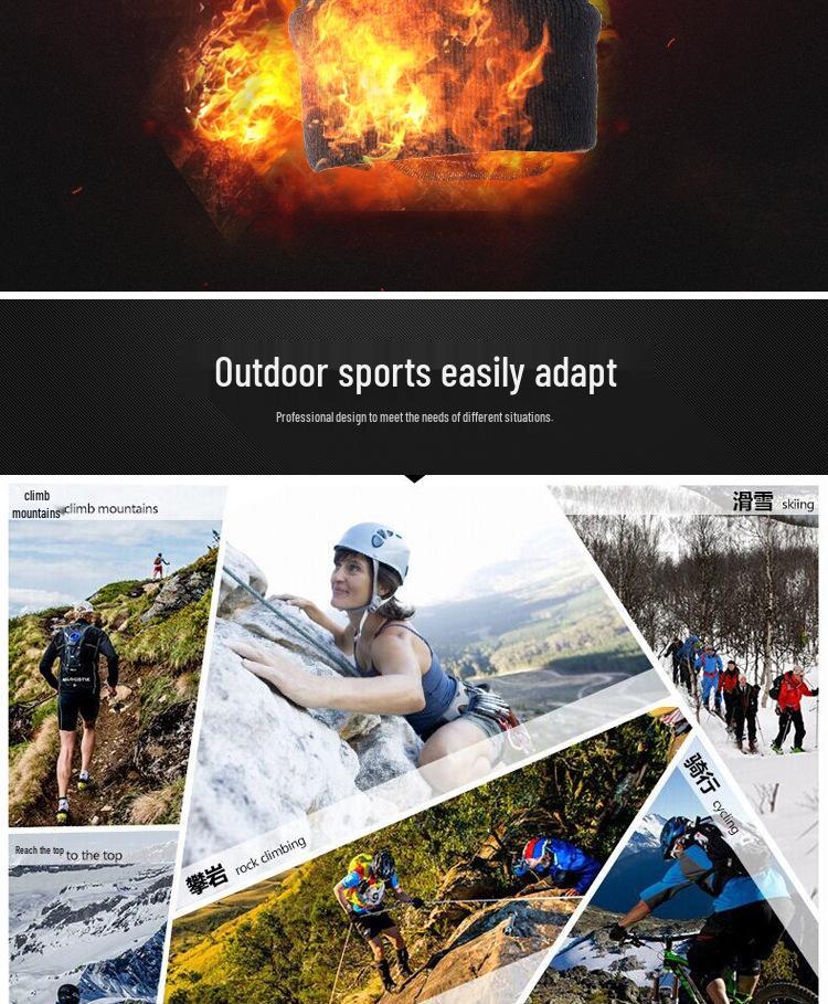 Korean Velvet Windproof Running and Cycling Gloves for Men & Women - Warm Autumn/Winter Outdoor Fitness & Mountaineering Protection
