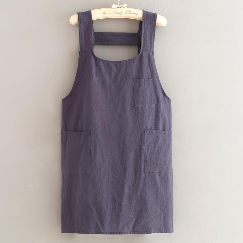 Cross-Back Cotton Crepe Apron for Milk Tea Shop Employees