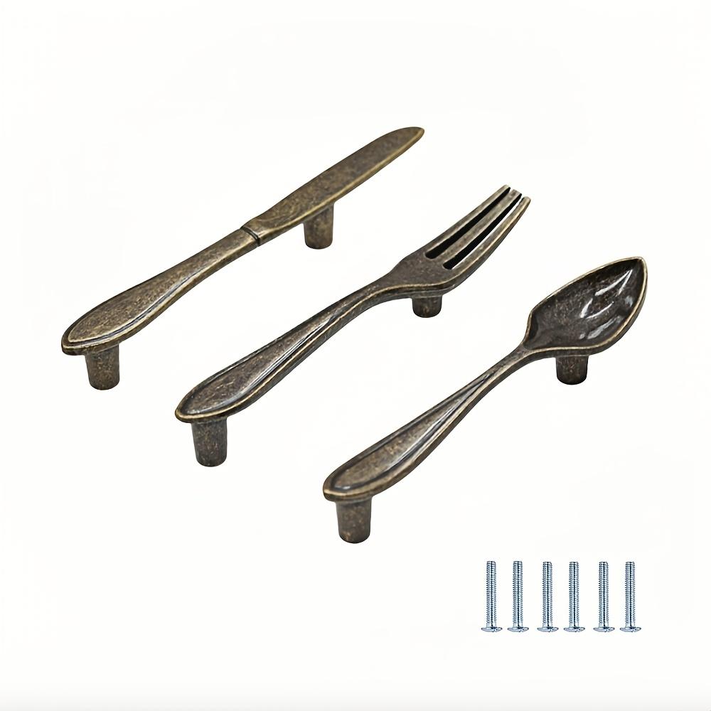 

[Набор из 3 ручек для дверцы шкафа] Набор из 3 современных ручек для ножей/ложек/вилок для кухонных шкафов, ручки для ящиков шкафов (CC:76ММ)