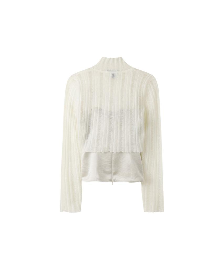 RECODE Layered Sheer Knit Top R0Wax25231Ivx