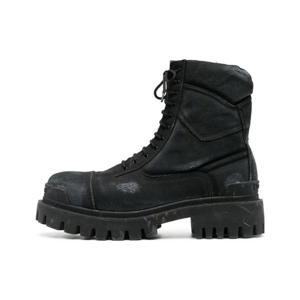 Balenciaga Stivali da Combattimento 'Cotone Nero Lavato' 694042W2H111000