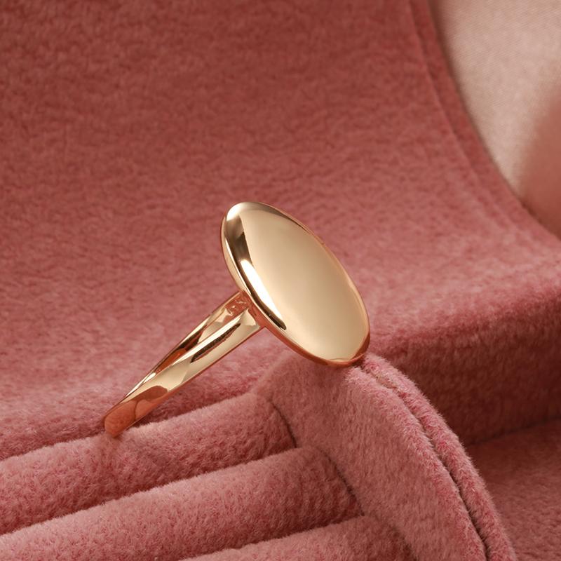 Modische Glänzende Hängeohrringe Ring-Sets Roségold Einfache Ovale Ringe Für Frauen Hohe Qualität Tägliches Feinschmuck-Set