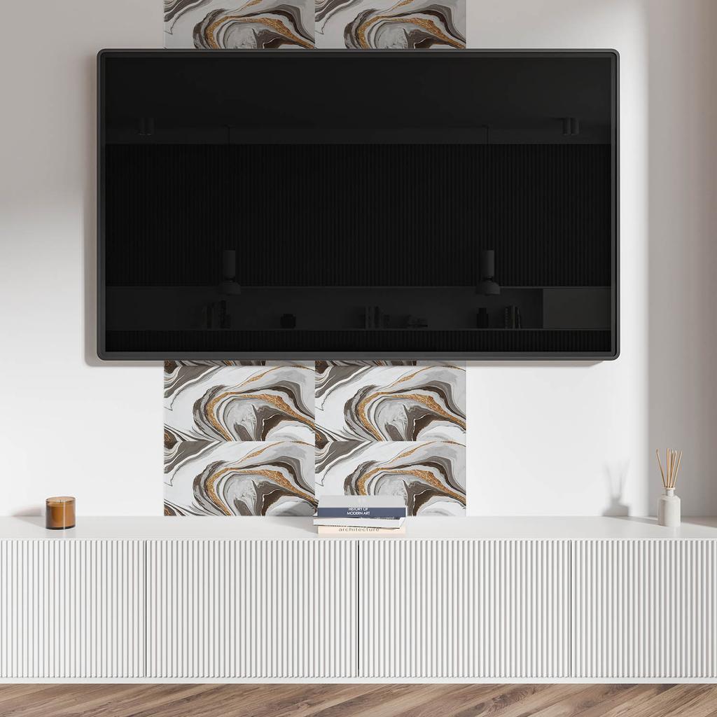 Komplet Kafelków Winylowych Z Dekorem Do Kuchni Lub Łazienki Fale Abstrakcyjnych Wzorów 10X40X20 Cm
