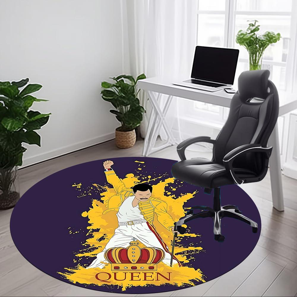 1pc Freddie Mercury, Queen Band Office Round Area Rug, Under Office Chairs Bedroom Living Room Home Decor A1022206