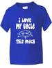 I Love My Uncle This Much Funny Boys Girls T-Shirt Birthday Gift Age 1-13