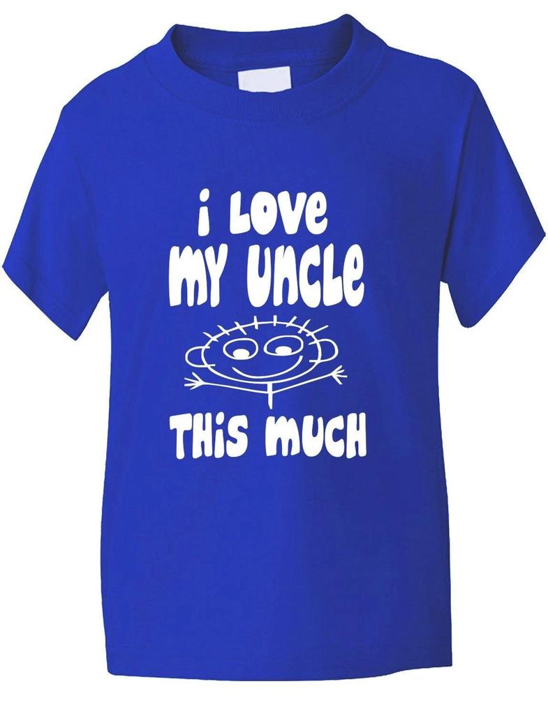 I Love My Uncle This Much Funny Boys Girls T-Shirt Birthday Gift Age 1-13