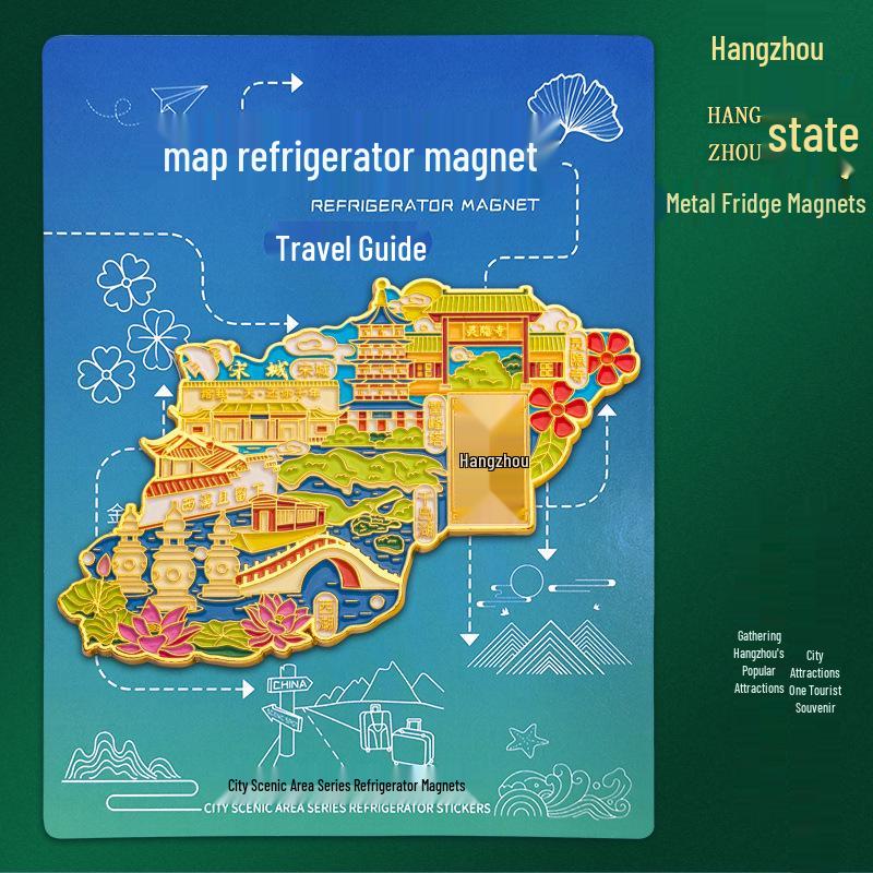 Hangzhou Scenic Metal Magnet - Creative Cultural Tourism Souvenir Hangzhou Refrigerator Magnet 2