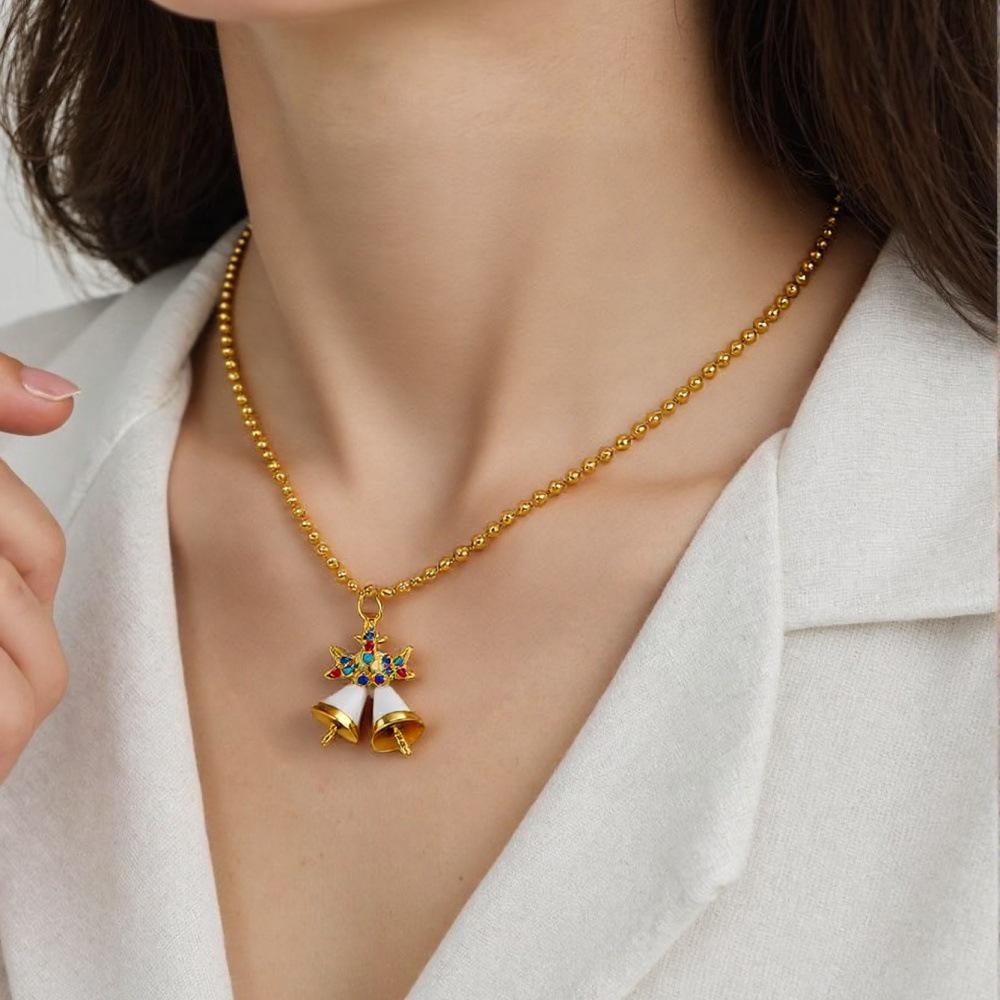 Christmas Cartoon Pendant Necklace: Snowflake, Tree & Reindeer Clavicle Chain