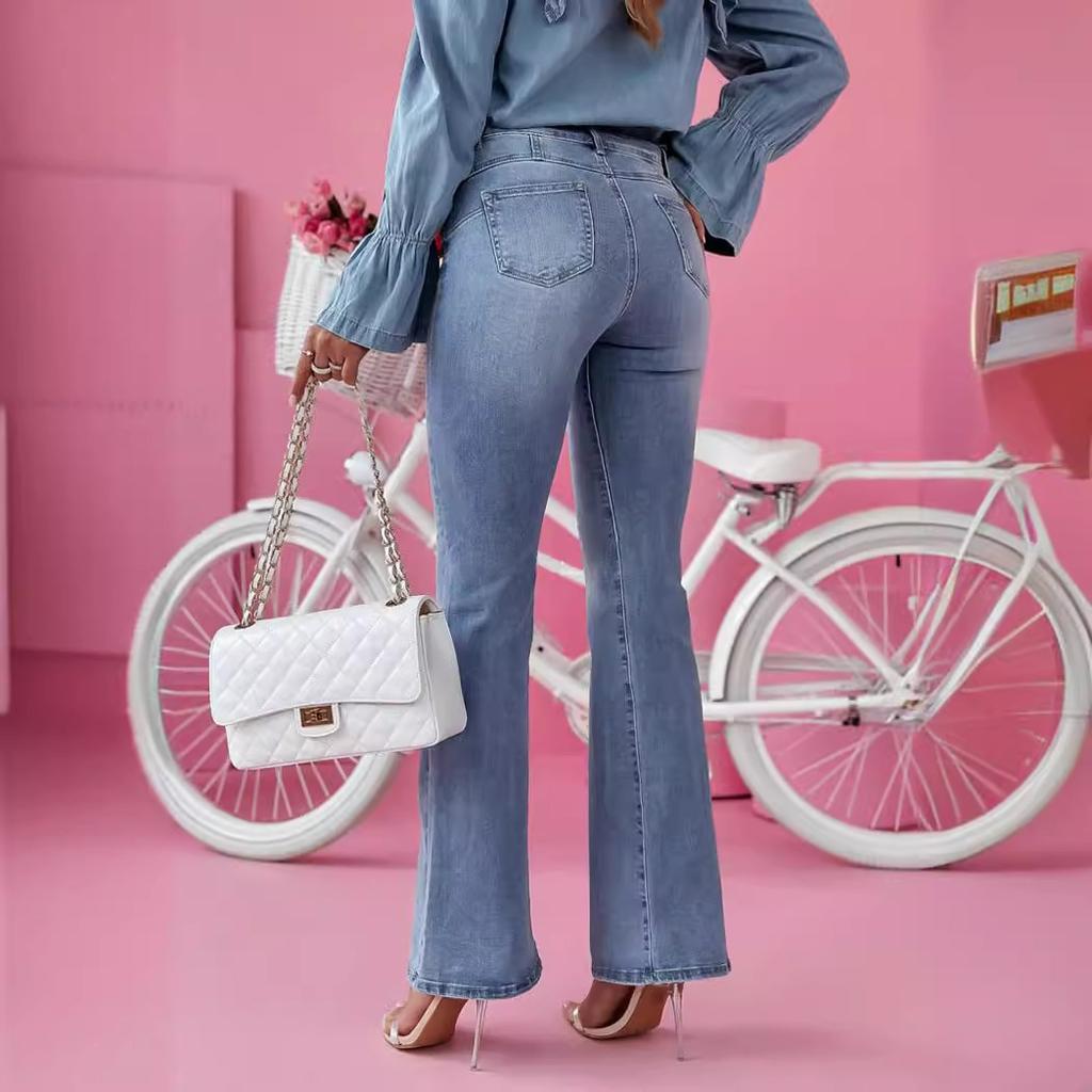 YYFS Damenmode Denim Casual High Waist Hose Hosen & Capris Freizeithosen