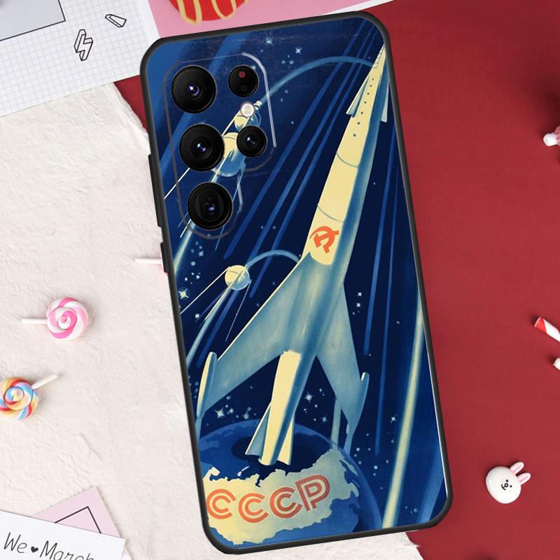 CCCP Soviet Space Propaganda Art Case For Samsung Galaxy S26 Ultra S20 S21 S22 S23 S24 S25 Ultra S10 Plus S25 FE Cover Shell