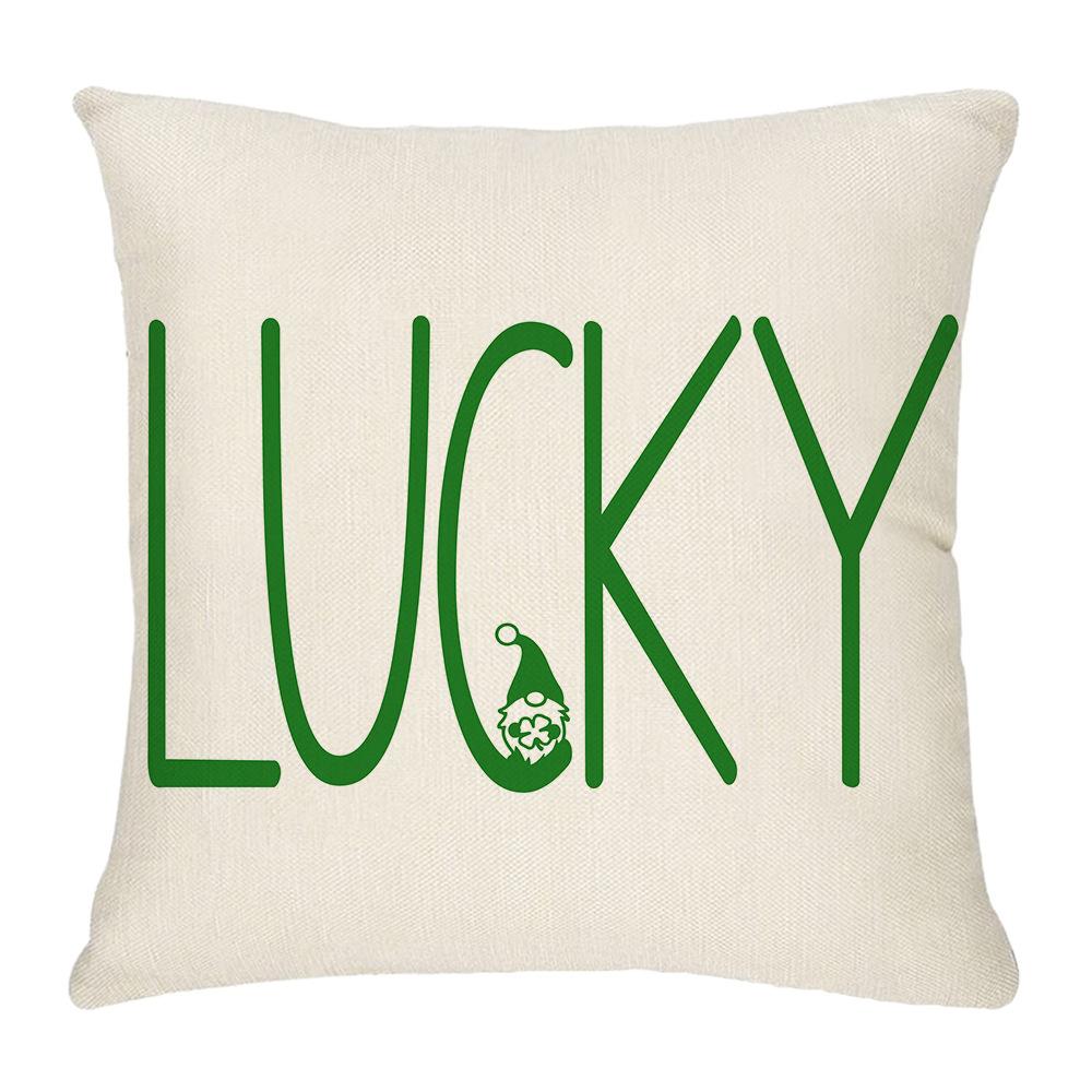 Four-leaf Clover Pillow New Sofa Cushion Cover National Day Green Pillow St. Patrick's Day Pillow Cover