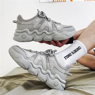 Fashion 2024 Men Vulcanize Shoes Men Fashion Thick Bottom White Casual Shoes Four Seasons Non-slip Lace Up Designer Platform Sneakers