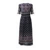 Elegant Women Boho V Neck Long Maxi Dress With 3/4 Sleeve For Party And Evening Events