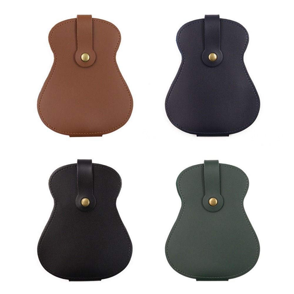 Can Hold 18 Pieces Guitar Picks Holder Case PU Leather Guitar Plectrums Bag  Ukulele