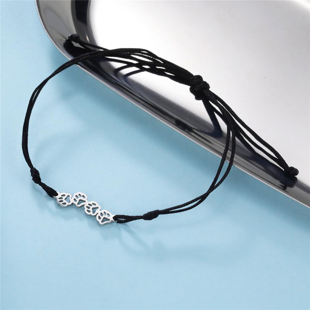 Cazador Hollow Cat Dog Bear Paw Bracelet on Hand Female Cute Animal Charm Kpop Stainless Steel Jewelryfriend Gift Wholesale