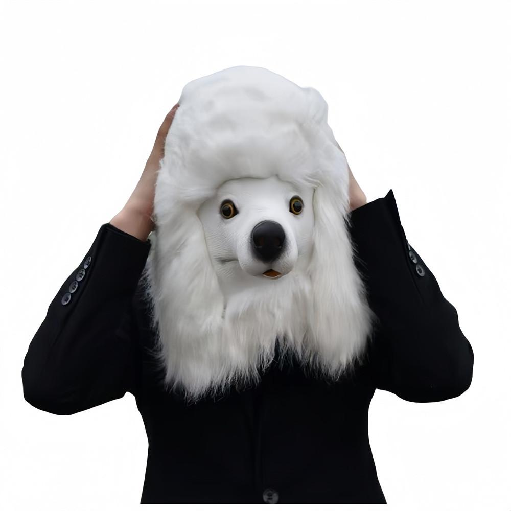 Kostým pudla Maska Latexová Zvířecí Psí Pokrývka hlavy Na Halloweenskou Párty Fotky