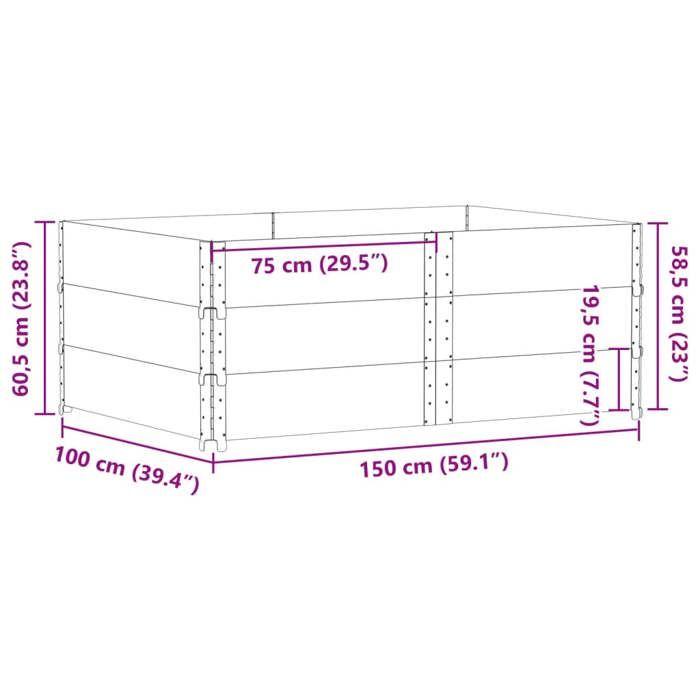 VidaXL Colliers de palette 3 pcs 150x100 cm bois de pin solide 3295382