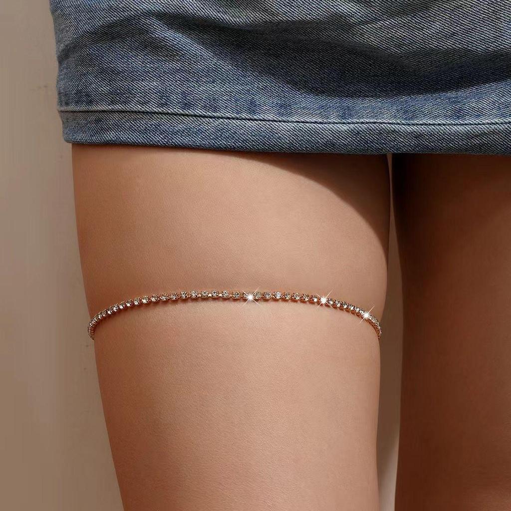 European & American Fashion Rhinestone Thigh Chain: Simple, Sexy, Shiny Jewelry