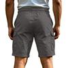 Men's Casual Cargo Shorts Elastic Drawstring Waist Multi-Pocket Summer Quick Dry Workout Solid Color Beach Short Pants