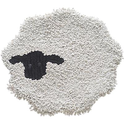 AND PACKABLE Fluffy Chair Cushion Round Chair Pad Cushion 37 X 37cm Animal Sheep Gray 68238 Approx.