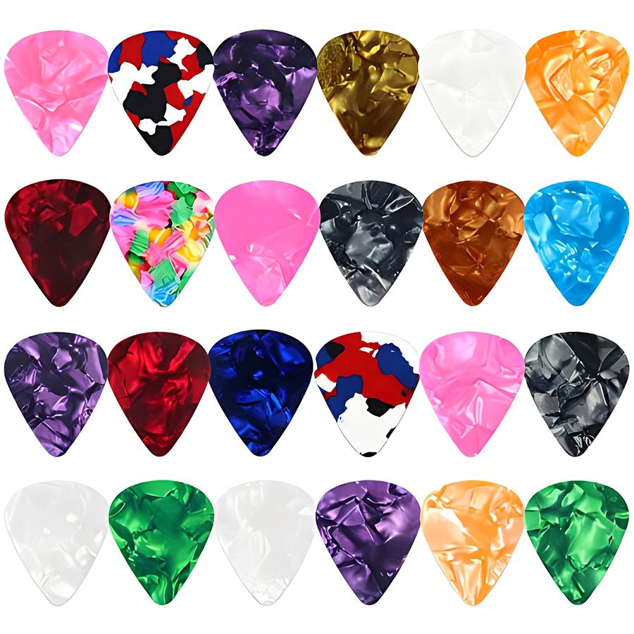 40/80pcs 0.5mm SLL Guitar Picks Pattern Random Ship ABS Pick for Guitar Ukulele Bass Musical Instrument Performance Accessories