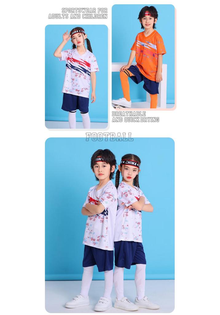 Kids' Quick-Dry Soccer Kit: Boys & Girls Youth Team Training Jersey