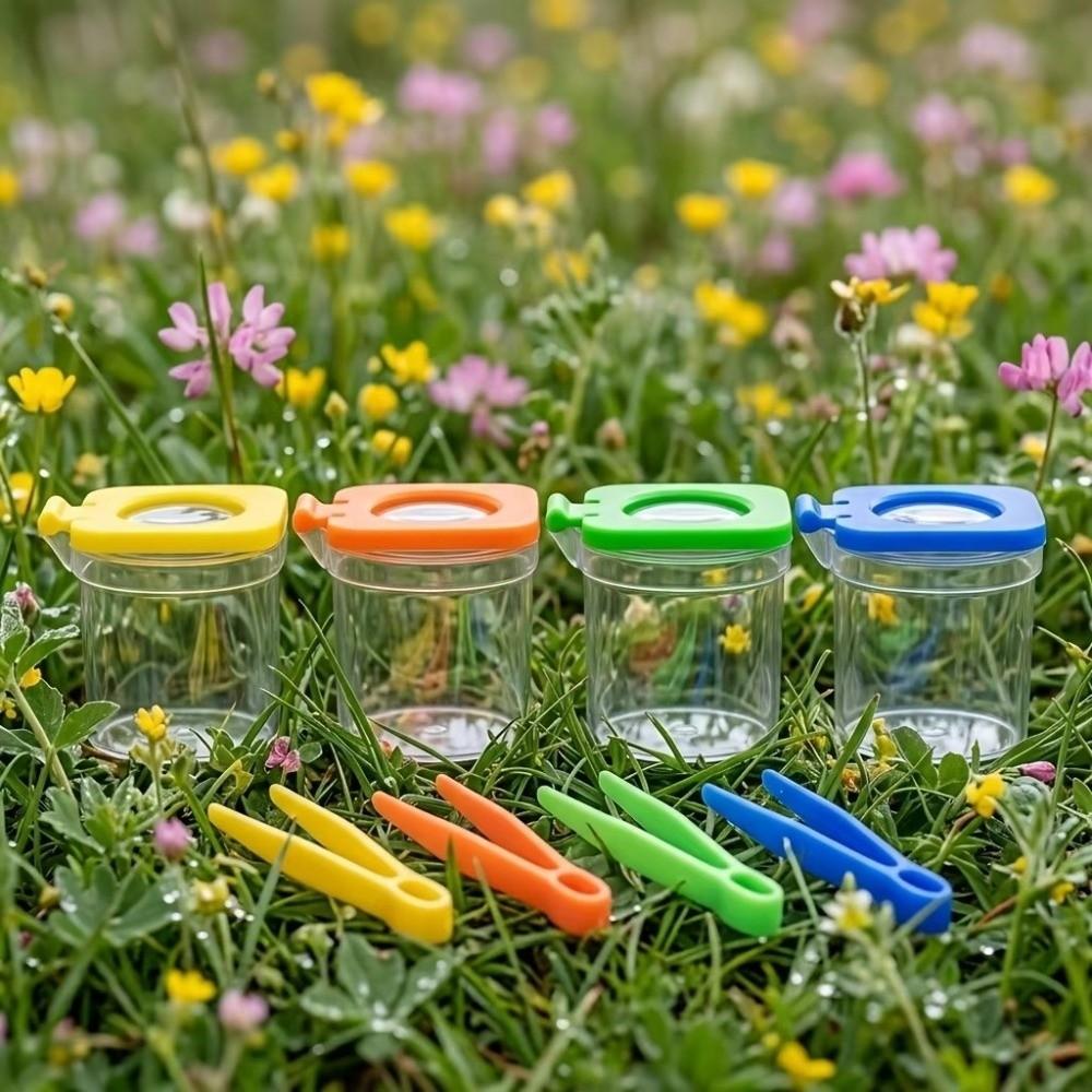 8pcs Clear Insect Observation Kit Plastic Insect Collection Box  Science and Nature Exploration Set