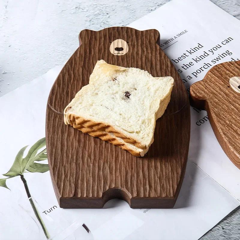 Urocza Taca Niedźwiedź Deska Drewniana = Drewniany Stół Niedźwiedź Dekoracja Deska do Krojenia Taca Podkładka Akcesoria Kuchenne do Pizzy Chleba Drewniana Taca
