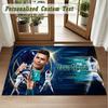 Crystal Velvet Square Rug Custom NameCristiano Ronaldo Pattern Non Slip Home Floor Decor Rug
