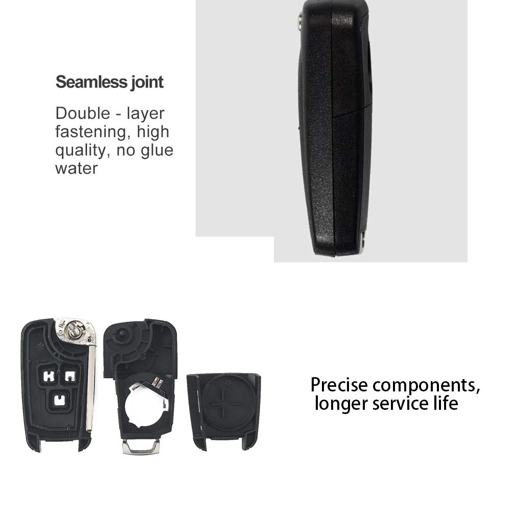 Flip Remote Car Key Shell Replacement with HU100 Blade for Chevrolet Cruze Lova Camaro Impala Spark & Opel Models 2 3 4 5 Button