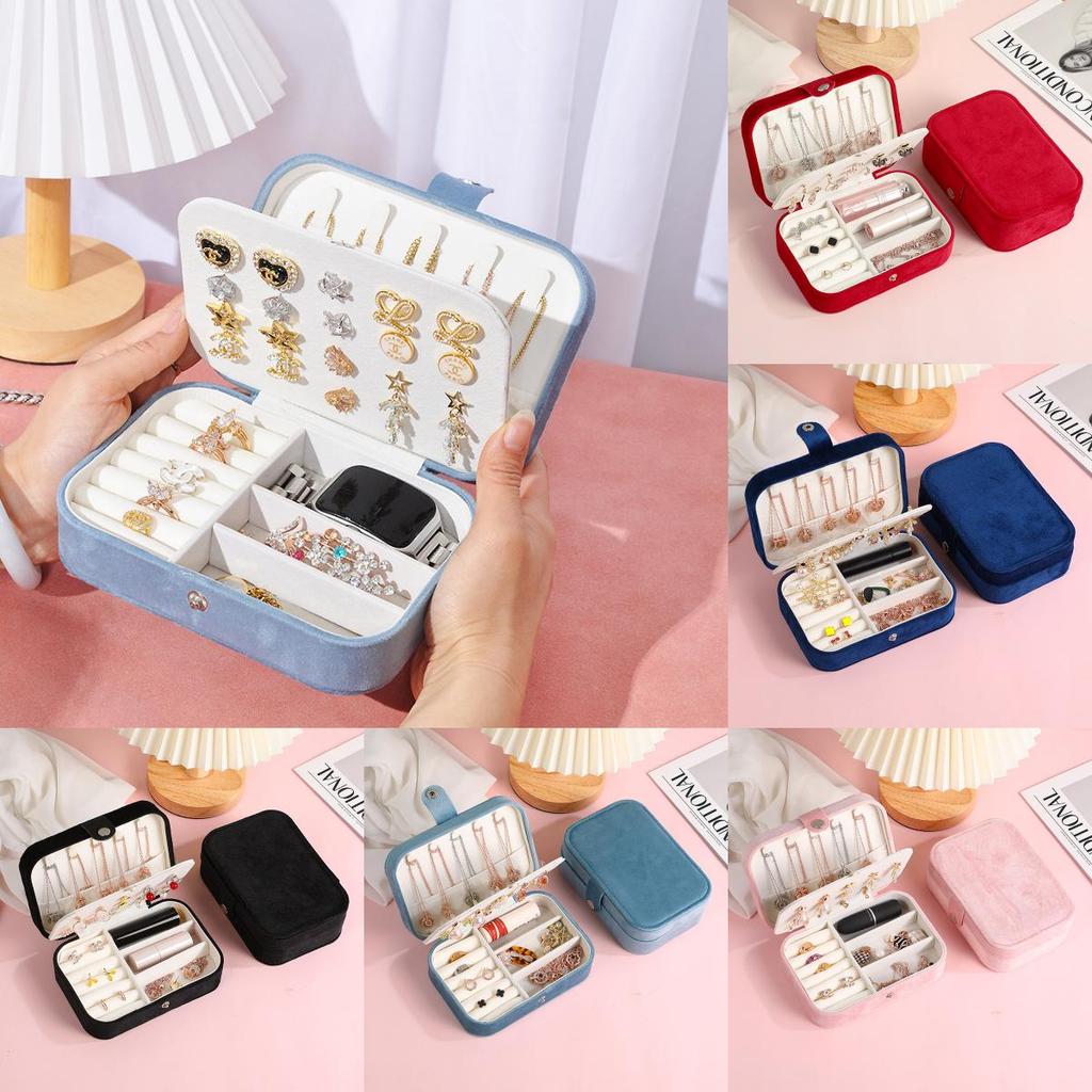 Minimalist Double Layer Jewelry Storage Box With Pu Leather For Home Organization