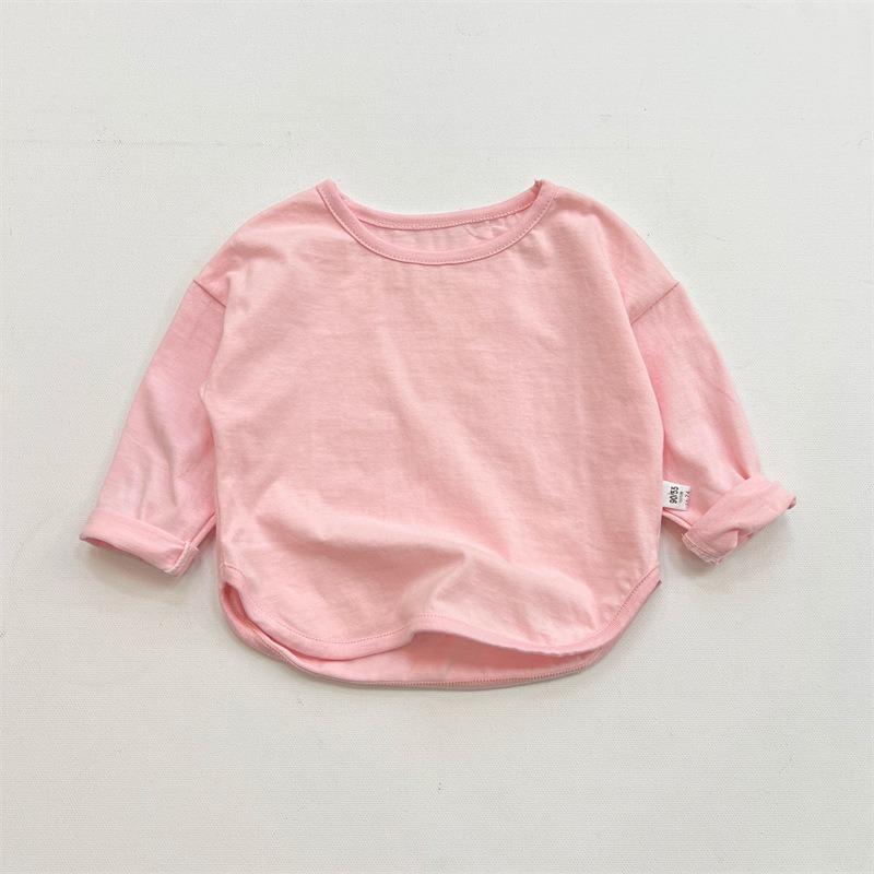 Kids 100 Cotton Long Sleeve T Shirt Boys Girls Children Casual Undershirt Top Clothing