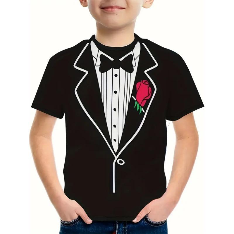 Uniform Cosplay 3D-Druck T-Shirt Kinder Jungen Kleidung Hemd Kurzarm Kinderkleidung Mode T-Shirt für Jungen Top T