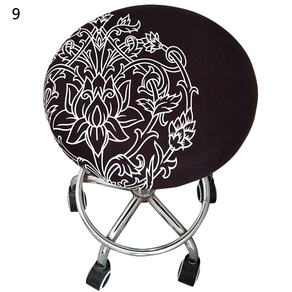 New Printed Round Chair Cover Bar Stool Cover Fashion Elastic Seat Cover Elastic Chair Slipcover Cover Home Textile