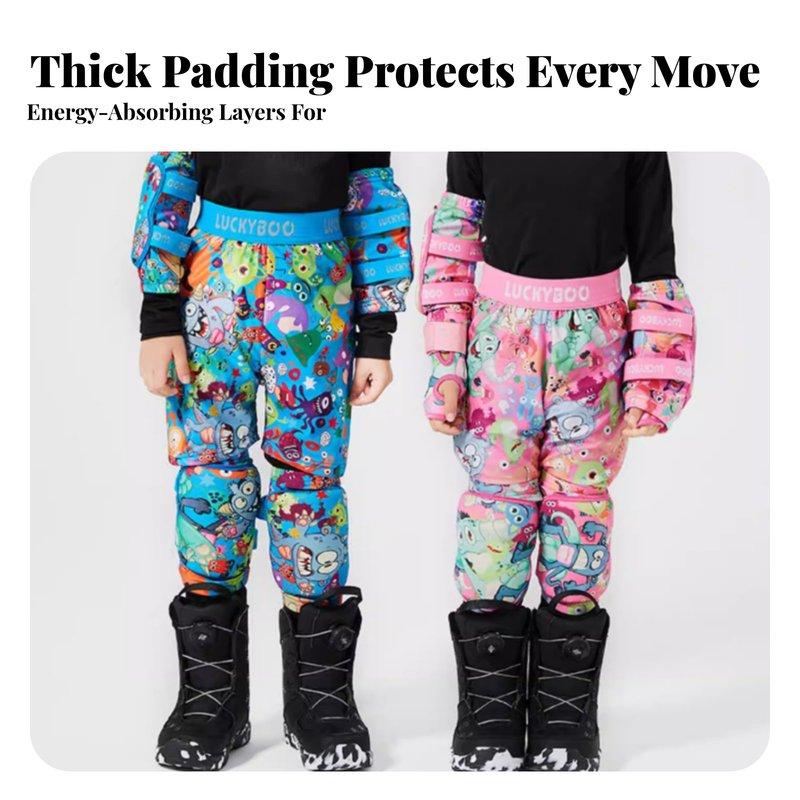 Kids Ski Protective Gear, Cartoon Padded Suit, Impact-Resistant Hip Pants, Snowboard Protection for Boys and Girls
