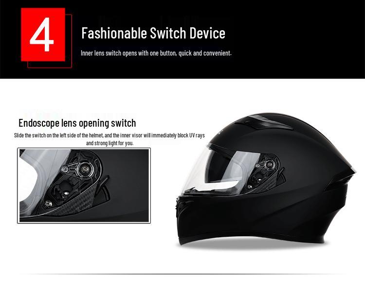 Jiekai Full Face Flip-Up Motorcycle Helmet for Men & Women with Horn Design - All Season Racing Safety Helmet.