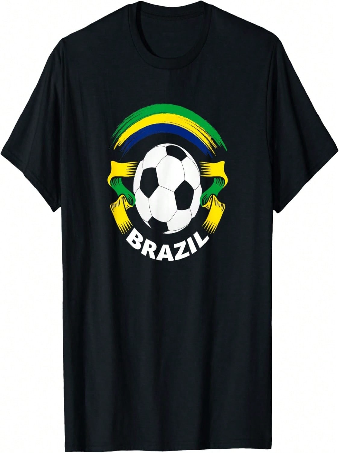 Brazil Soccer Fan T-Shirt With Flag And Football T-Shirt S разноцветный