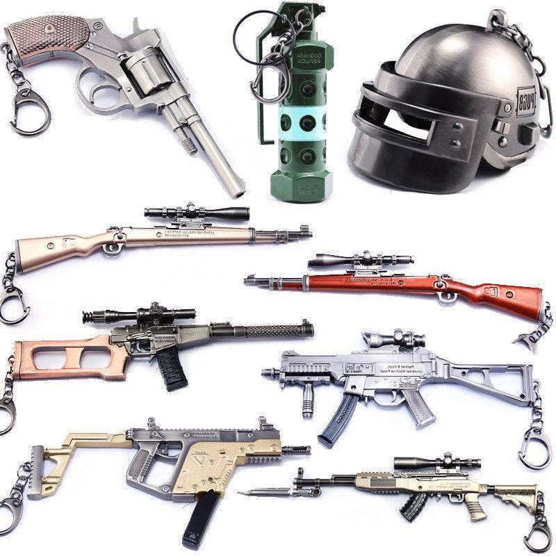 Gun Model Pubg Keychain Metal Game Peripheral Backpack Pendant Gift Children