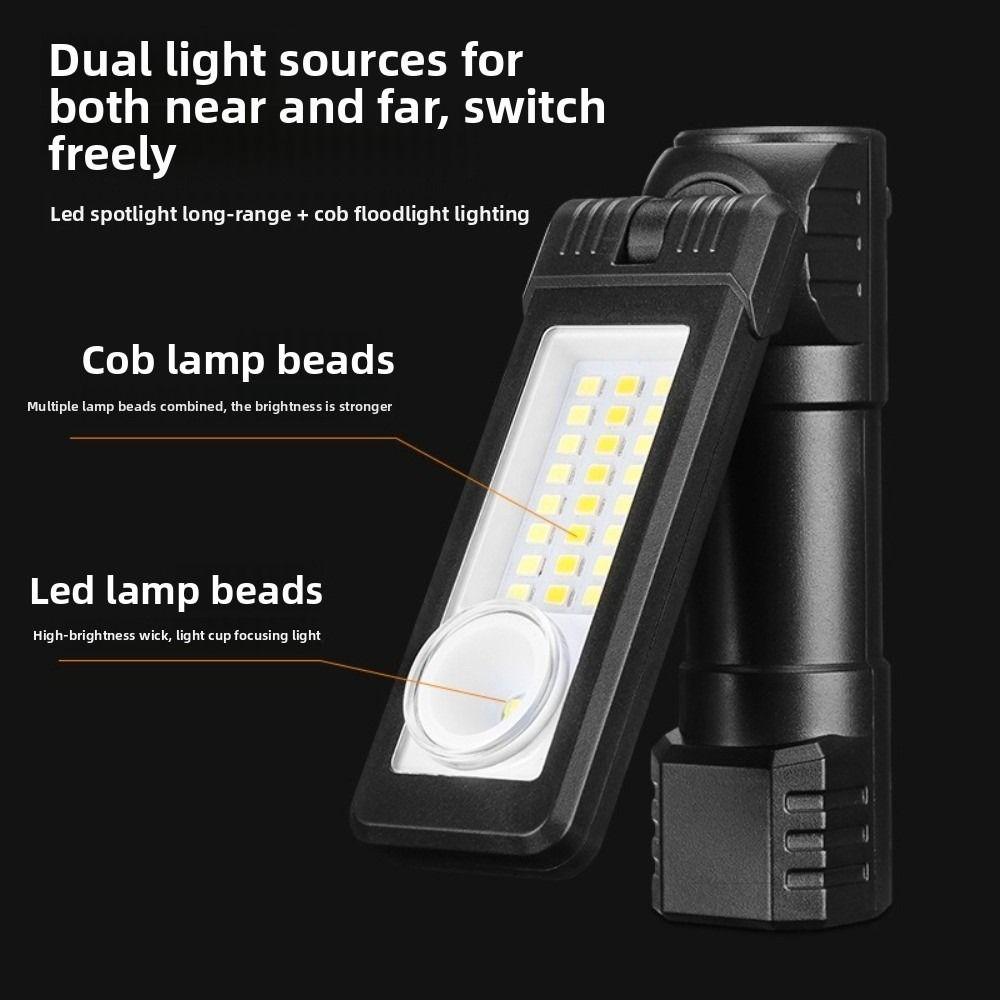 600 LM Brightness COB LED Work Light 1200 mAh Battery LED Warning Light Spot Lights  Camping Light
