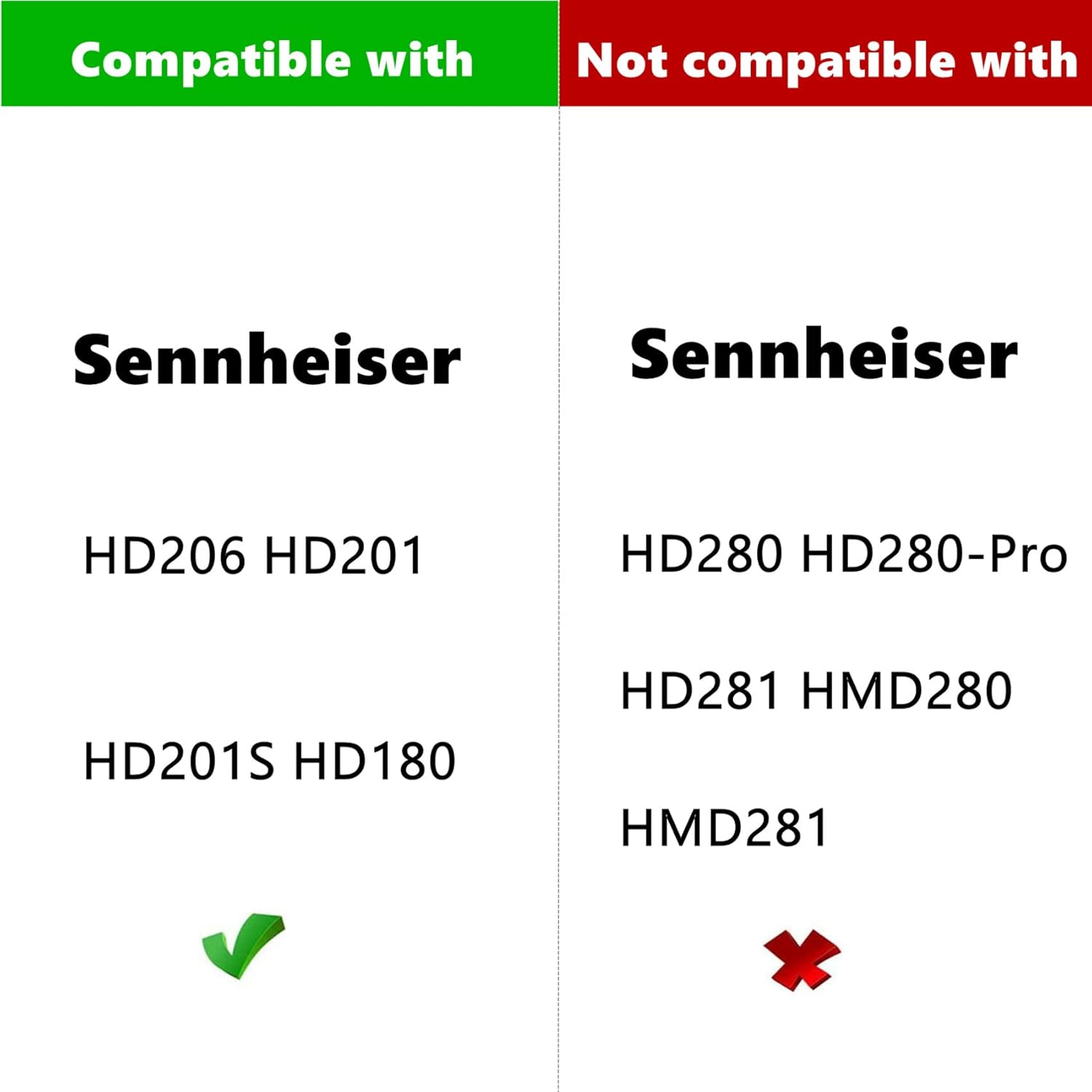 TaiZiChangQin HD201 Ear Pads Headband Ear Cushions Replacement Compatible with Sennheiser HD206 HD 206 HD201 HD201S HD180 Headphone