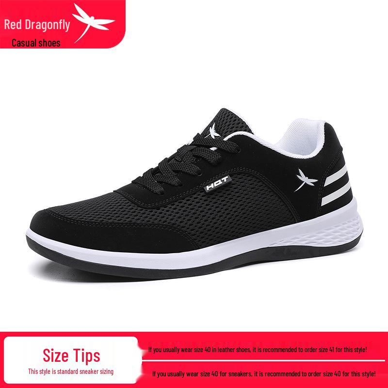 Red Dragonfly Men s Lightweight Breathable Fly-knit Mesh Casual Sports Shoes 39