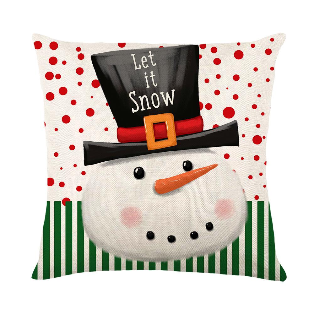 

Рождественская наволочка Мультяшный Санта с принтом Подушка Подушка Домашний декор Наволочка для подушки 45*45cm JYM373-4